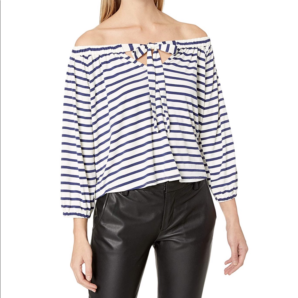 Rachel Pally Off Shoulder Stripe Top
